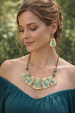 Handcrafted Copper Brass Riveting Necklace Set - Mrugashri - Image 2