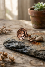 Handcrafted Copper Flower Ring - Non Patina - Image 2