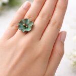 Handcrafted Copper Patina Ring - Flower