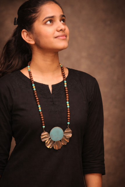 Handcrafted Copper Necklace Set - Pushpika