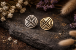 Handcrafted Brass Wire Earring - Stud Spiral