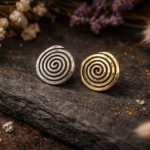 Handcrafted Brass Wire Earring - Stud Spiral