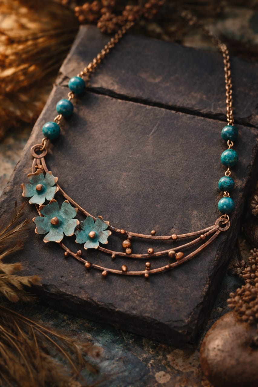 IMG-20260306-WA0010 Handcrafted Copper Brass Necklace Set - Mrugashri - Image 1