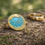 Handcrafted Riveting Patina Shell Ring