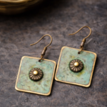 Handcrafted Copper Patina Earrings