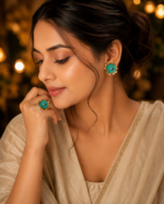 Handcrafted Copper Patina Earrings - Image 2