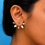 Handcrafted brass jacket earrings