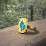 Handcrafted Copper Brass Riveting Patina Shankhini Ring