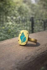 Handcrafted Copper Brass Riveting Patina Shankhini Ring