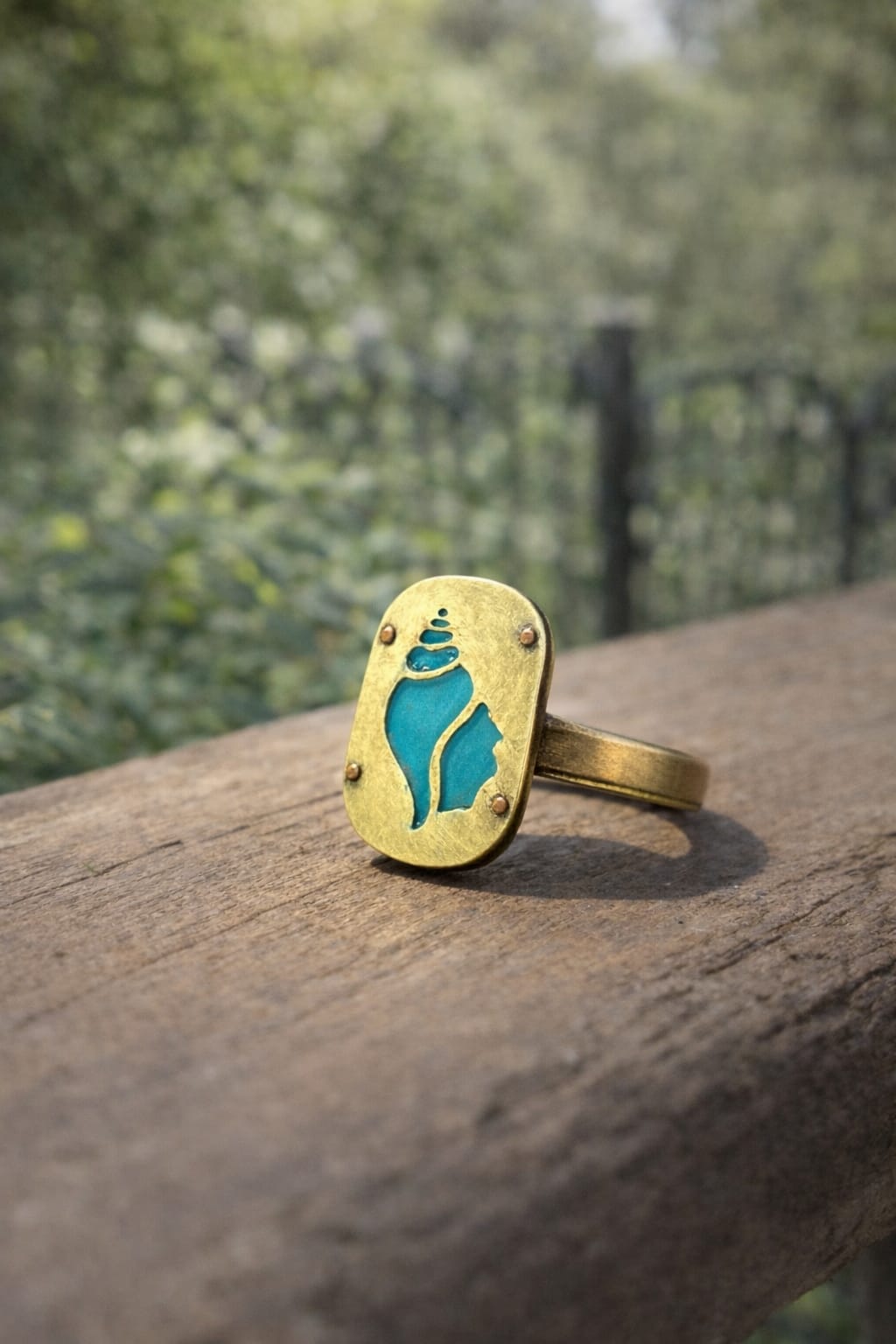 IMG-20260411-WA0012.jpg Handcrafted Copper Brass Riveting Patina Shankhini Ring - Image 1