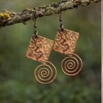 Handcrafted Copper Patina Earrings