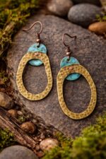 Handcrafted Copper Brass Patina Earrings