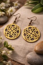 Handcrafted Copper Brass Riveting Earring - Image 2