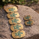 Handcrafted Copper Brass Riveting Necklace Set (Kurmamudra)