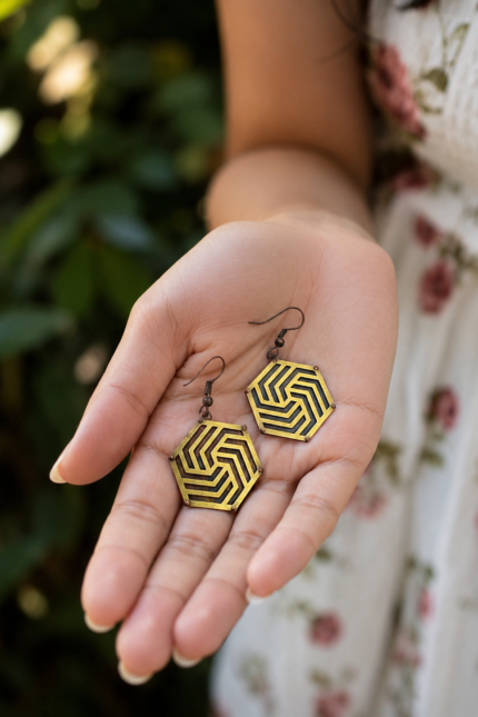 Handcrafted Copper Brass Riveting Earring