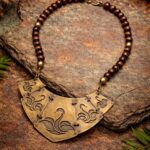 Handcrafted copper brass riveting necklace set (MAYUKH)