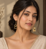 Handcrafted brass earring - Image 2